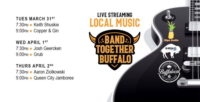 Back for another week of live streams from Band Together Buffalo Help spread the word and support your local musicians! ✌️